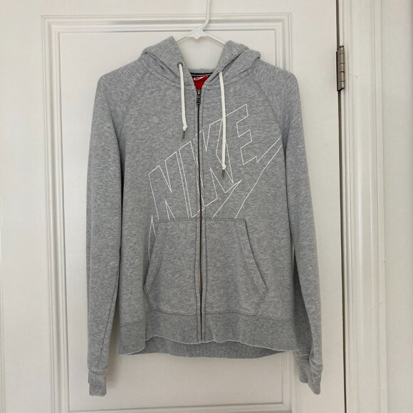 Nike logo heathered gray zip hoodie - Picture 5 of 13